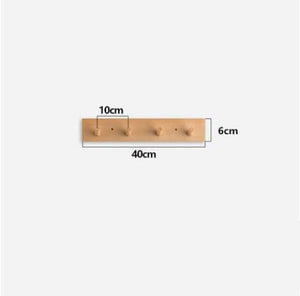 Nordic Style Solid Wood Hook Door Hanger Wall Hanging Rack Decorative Coat Key Storage Hooks Beech Wood