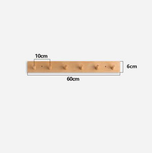 Nordic Style Solid Wood Hook Door Hanger Wall Hanging Rack Decorative Coat Key Storage Hooks Beech Wood